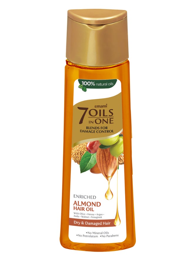 Almond Damage Control Hair Oil | 100% Natural Enriched Herbal Blend | Locks in Moisture & Enhances Shine | Damage Control Formula | No Petrolatum & Mineral Oil| Repairs Dry & Damaged Hair